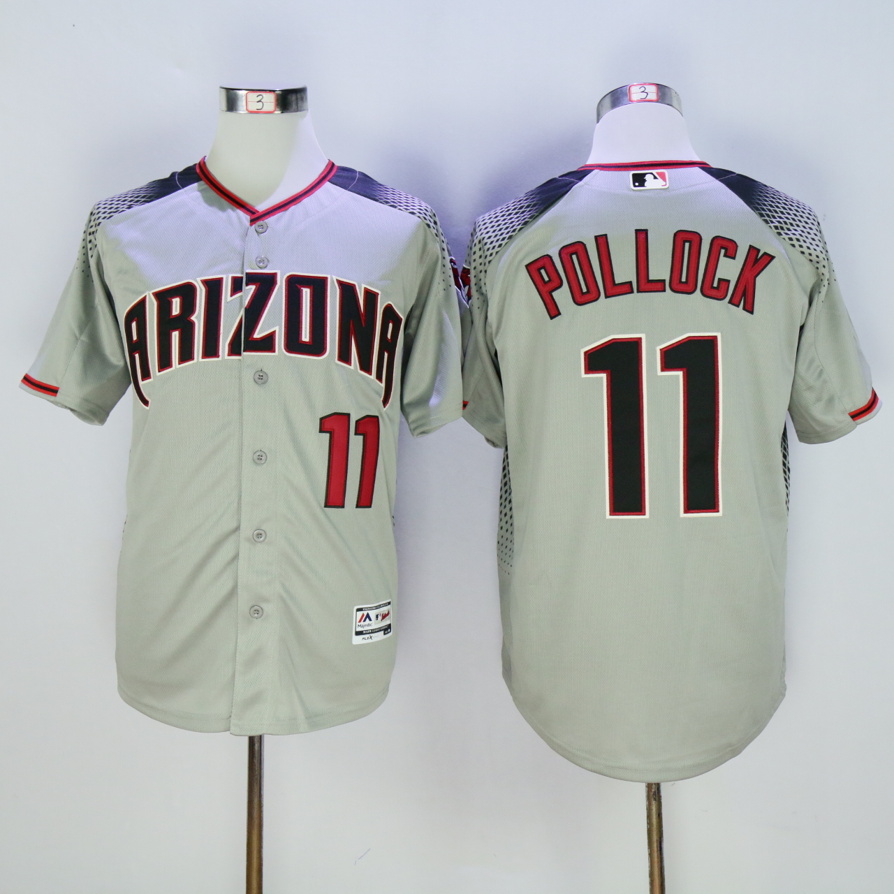 Men Arizona Diamondback #11 Pollock Grey MLB Jerseys1